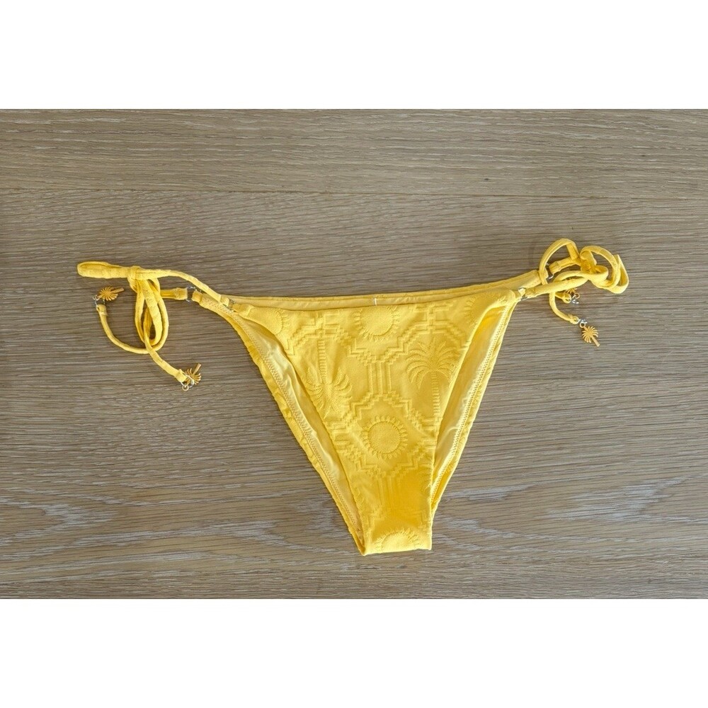 Seafolly Bikini Bottom Womens 10 Yellow Tie Hipster Swimwear Swim Suit Swimsuit